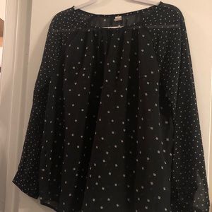 Black blouse with white stars